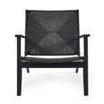 Icaria Accent Armchair - Black - Oak and Woven Rope