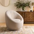Cordoba Swivel Lounge Chair - Cream - Fabric