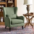 Oxford Accent Armchair - Wing Back - Light Green - Fabric