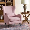 Oxford Accent Armchair - Wing Back - Light Pink - Fabric