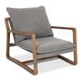 Charles Accent Armchair - Grey - Fabric and Wood