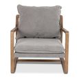 Charles Accent Armchair - Grey - Fabric and Wood