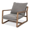 Charles Accent Armchair - Grey - Fabric and Wood