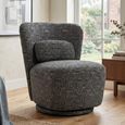 Aura Swivel Chair - Curved Back - Charcoal - Fabric