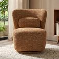 Aura Swivel Chair - Curved Back - Amber - Fabric