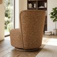 Aura Swivel Chair - Curved Back - Amber - Fabric