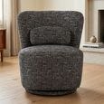 Aura Swivel Chair - Curved Back - Charcoal - Fabric