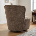 Aura Swivel Chair - Curved Back - Espresso - Fabric