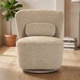 Aura Swivel Chair - Curved Back - Oatmeal - Fabric