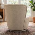 Aura Swivel Chair - Curved Back - Oatmeal - Fabric