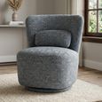 Aura Swivel Chair - Curved Back - Slate - Fabric