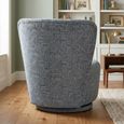 Aura Swivel Chair - Curved Back - Slate - Fabric