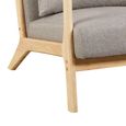 Hadley Accent Armchair - Stone Linen - Fabric and Wood