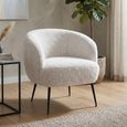 Willow Accent Armchair - Lamb White - Fabric