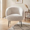 Willow Accent Armchair - Lamb White - Fabric