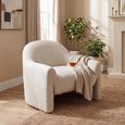Zahara Lounge Armchair - Curved Back - Beige - Fabric