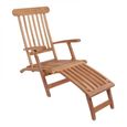 Arrecife Outdoor Deck Chair - with Cushion - White and Natural - Fabric and Teak Wood