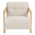 Caracas Lounge Armchair - Beige - Fabric and Plywood