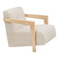 Caracas Lounge Armchair - Beige - Fabric and Plywood