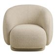 Hawkes Lounge Armchair - Curved Back - Cream - Fabric