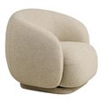 Hawkes Lounge Armchair - Curved Back - Cream - Fabric
