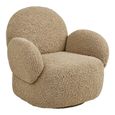 Messina Swivel Lounge Armchair - Light Brown - Fabric