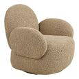 Messina Swivel Lounge Armchair - Light Brown - Fabric
