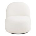 Milo Swivel Lounge Chair - Off White - Fabric