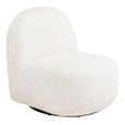 Milo Swivel Lounge Chair - Off White - Fabric