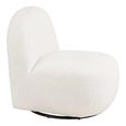 Milo Swivel Lounge Chair - Off White - Fabric