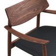 Olvera Lounge Armchair - Dark Brown and Black - Ash Wood and Faux Leather