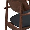 Olvera Lounge Armchair - Dark Brown and Black - Ash Wood and Faux Leather