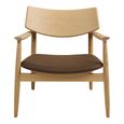 Olvera Lounge Armchair - Natural and Brown - Ash Wood and Fabric