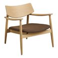 Olvera Lounge Armchair - Natural and Brown - Ash Wood and Fabric