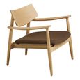 Olvera Lounge Armchair - Natural and Brown - Ash Wood and Fabric