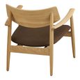 Olvera Lounge Armchair - Natural and Brown - Ash Wood and Fabric