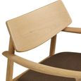 Olvera Lounge Armchair - Natural and Brown - Ash Wood and Fabric