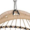 Patras Outdoor Hanging Chair - Beige and Black - Rattan and Metal