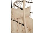 Patras Outdoor Hanging Chair - Beige and Black - Rattan and Metal