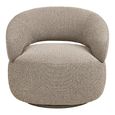 Sion Swivel Lounge Armchair - Curved Back - Beige - Fabric