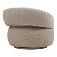 Sion Swivel Lounge Armchair - Curved Back - Beige - Fabric