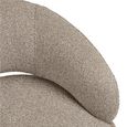 Sion Swivel Lounge Armchair - Curved Back - Beige - Fabric