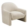 Zahara Lounge Armchair - Curved Back - Beige - Fabric