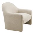 Zahara Lounge Armchair - Curved Back - Beige - Fabric