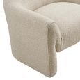 Zahara Lounge Armchair - Curved Back - Beige - Fabric