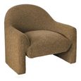 Zahara Lounge Armchair - Curved Back - Brown - Fabric