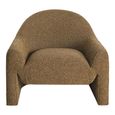 Zahara Lounge Armchair - Curved Back - Brown - Fabric