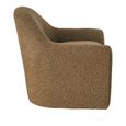 Zahara Lounge Armchair - Curved Back - Brown - Fabric