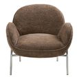 Zomba Lounge Armchair - Brown and Chrome - Fabric and Metal