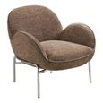 Zomba Lounge Armchair - Brown and Chrome - Fabric and Metal